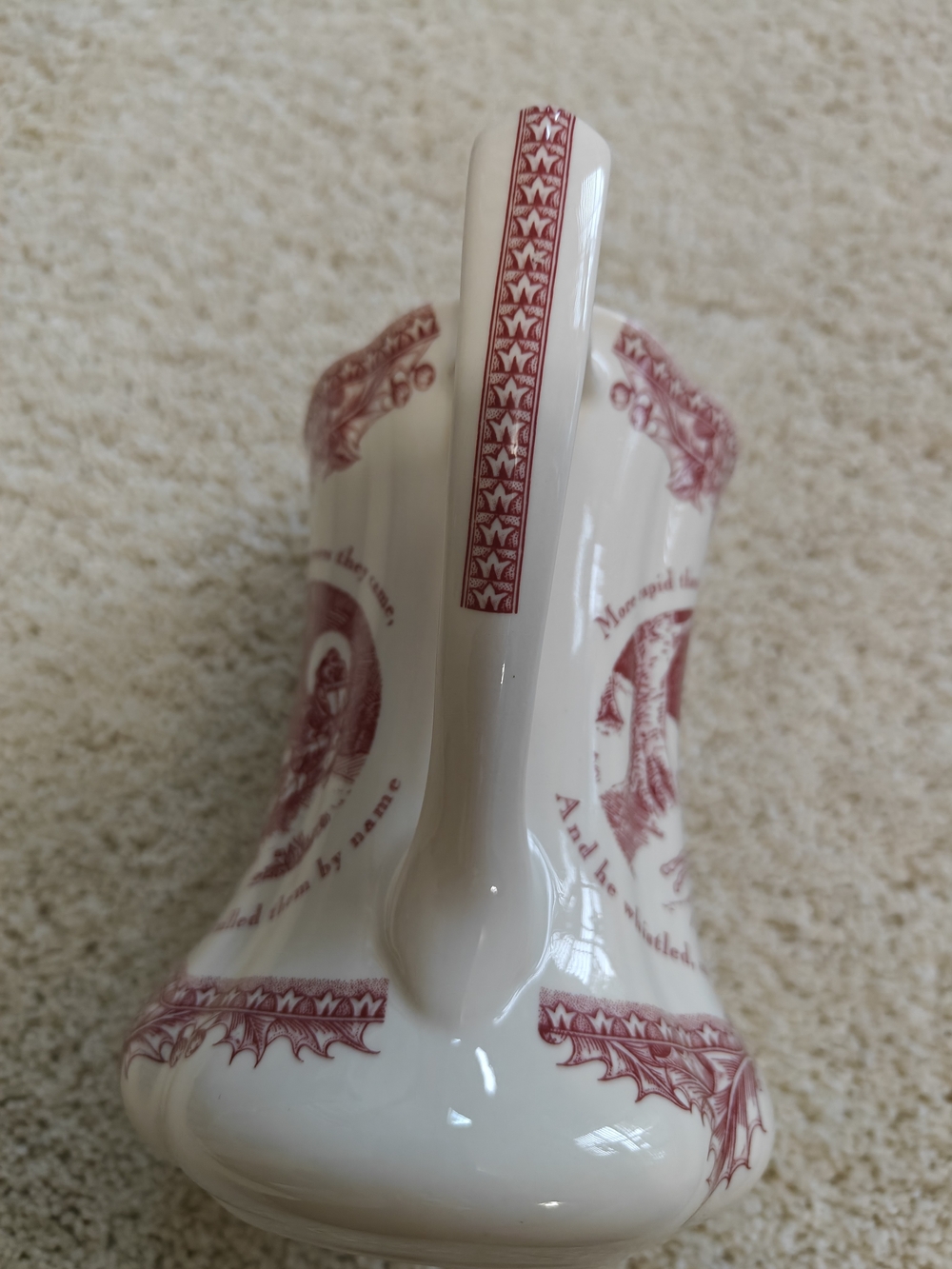 Johnson Brothers Red and White Holiday Ceramic Milk Jug - Picture 4 of 4